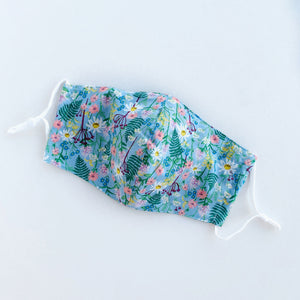 Japan Cotton Child Mask - Wildflowers Blue | Made in Singapore